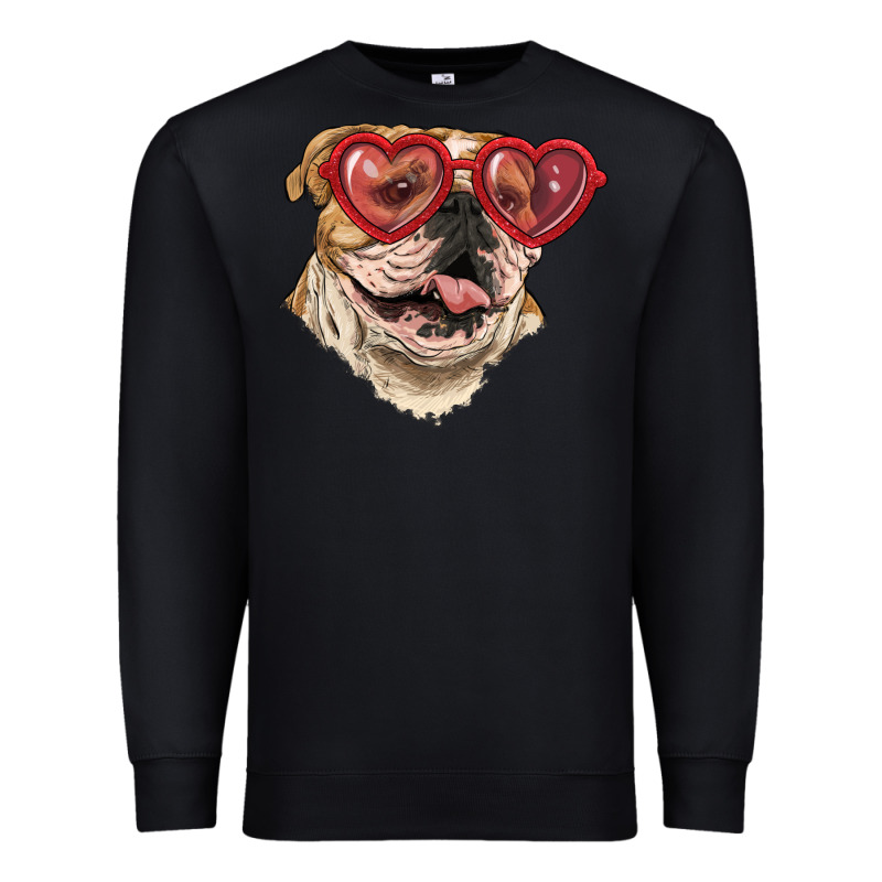 English Bulldog With Love Glass Premium Sweatshirt by RanaPortraitStore | Teevron