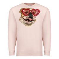 Pale Pink English bulldog with love glass Premium Sweatshirt - RanaPortraitStore