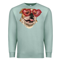 Seafoam English bulldog with love glass Premium Sweatshirt - RanaPortraitStore