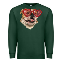 Sports Green English bulldog with love glass Premium Sweatshirt - RanaPortraitStore