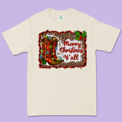Merry Christmas Yall Premium Tee Designed By Ranaportraitstore