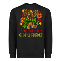 Black Te Gueiro un churro Heavyweight Sweatshirt - AdoDesignShop