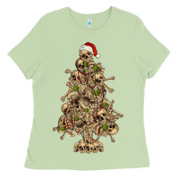 Matcha Skeleton Christmas Tree Ladies Tee - RanaPortraitStore