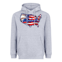 Heather Grey usa flag baseball Heavyweight Hoodie - BarkalooDesign