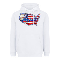 White usa flag baseball Heavyweight Hoodie - BarkalooDesign