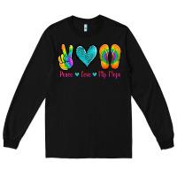 Black peace love flips flops Long Sleeve Tee - Jasminsmagicworld