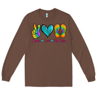 Chestnut peace love flips flops Long Sleeve Tee - Jasminsmagicworld