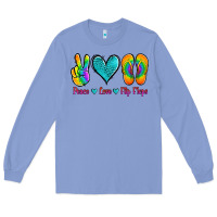 Colony Blue peace love flips flops Long Sleeve Tee - Jasminsmagicworld