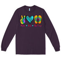Plum peace love flips flops Long Sleeve Tee - Jasminsmagicworld