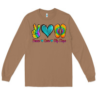 Toasted Coconut peace love flips flops Long Sleeve Tee - Jasminsmagicworld