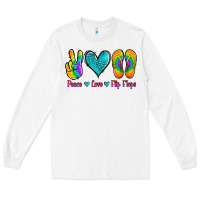 White peace love flips flops Long Sleeve Tee - Jasminsmagicworld