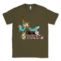 Army Green he is risen cross Classic Tee - BarkalooDesign