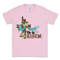 Bubblegum Pink he is risen cross Classic Tee - BarkalooDesign