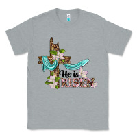 Heather Grey he is risen cross Classic Tee - BarkalooDesign