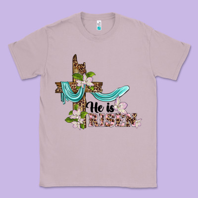 He Is Risen Cross Classic Tee Designed By Barkaloodesign
