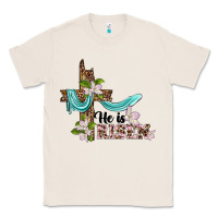 Natural he is risen cross Classic Tee - BarkalooDesign