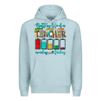 Blue Mist battery life of a teacher monday friday Premium Hoodie - NancyCooperArtShop