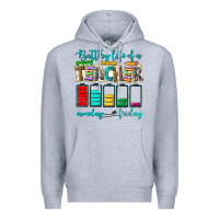 Heather Grey battery life of a teacher monday friday Premium Hoodie - NancyCooperArtShop