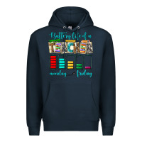 Navy battery life of a teacher monday friday Premium Hoodie - NancyCooperArtShop