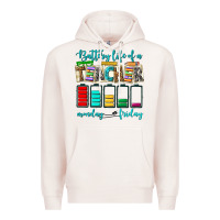 Pale Pink battery life of a teacher monday friday Premium Hoodie - NancyCooperArtShop