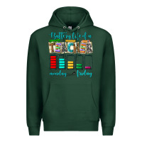 Sports Green battery life of a teacher monday friday Premium Hoodie - NancyCooperArtShop