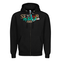Black senior graduated 2023 Zipper Hoodie - NancyCooperArtShop