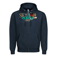 Navy senior graduated 2023 Zipper Hoodie - NancyCooperArtShop