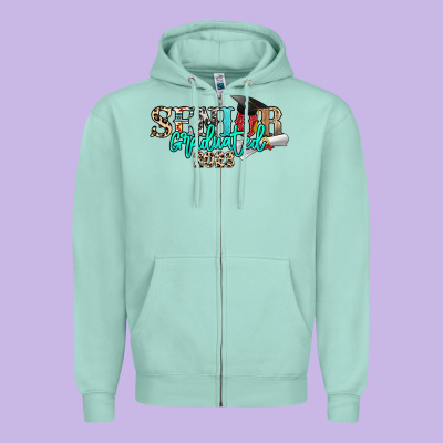 Senior Graduated 2023 Zipper Hoodie Designed By Nancycooperartshop