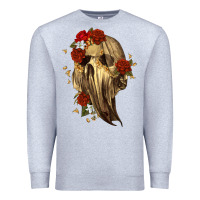 Heather Grey Ghost Skeleton Premium Sweatshirt - RanaPortraitStore