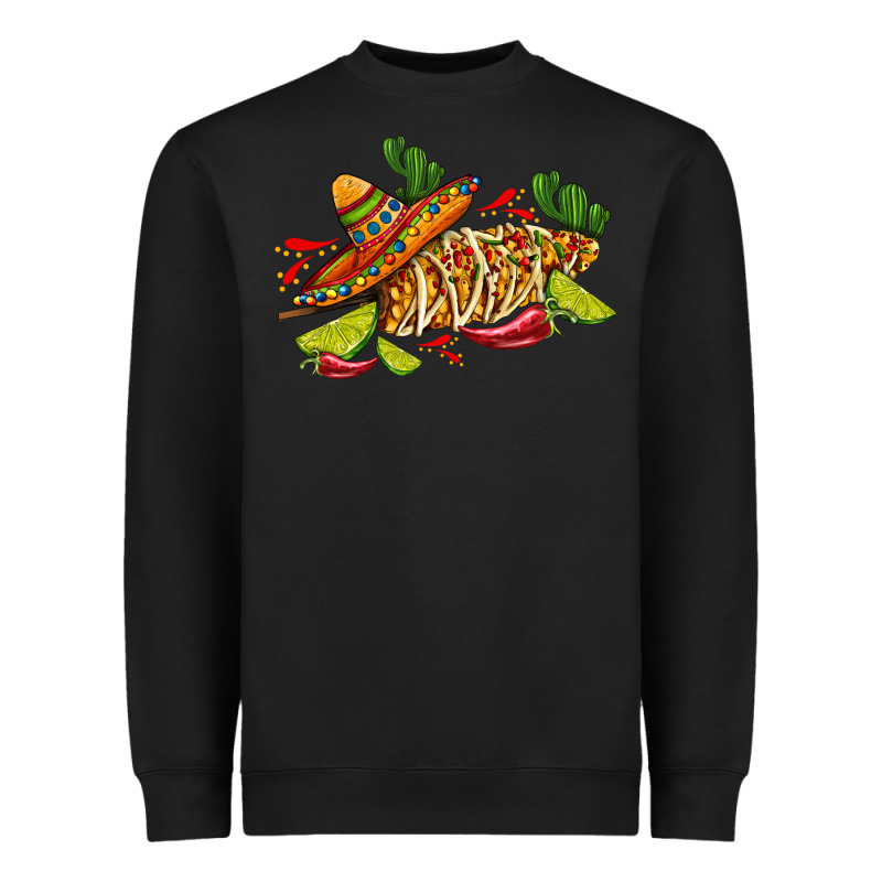 Mexican Elote Corn Sombrero Lime And  Cactus Heavyweight Sweatshirt by AdoDesignShop | Teevron