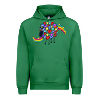 Emerald Rainbow sheep Urban Hoodie - CowGirlArtShop