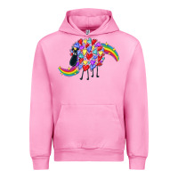 Fuchsia Pink Rainbow sheep Urban Hoodie - CowGirlArtShop