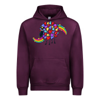 Mauve Wine Rainbow sheep Urban Hoodie - CowGirlArtShop