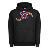 Pigment Black Rainbow sheep Urban Hoodie - CowGirlArtShop