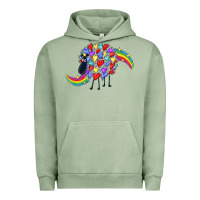 Pigment Oil Green Rainbow sheep Urban Hoodie - CowGirlArtShop