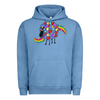 Pigment Pebble Blue Rainbow sheep Urban Hoodie - CowGirlArtShop