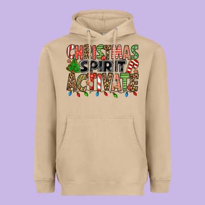 Christmas Spirit Activate Heavyweight Hoodie Designed By Jasminsmagicworld