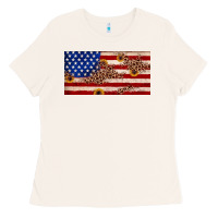 American Flag Leopard Sunflower Ladies Tee | Teevron