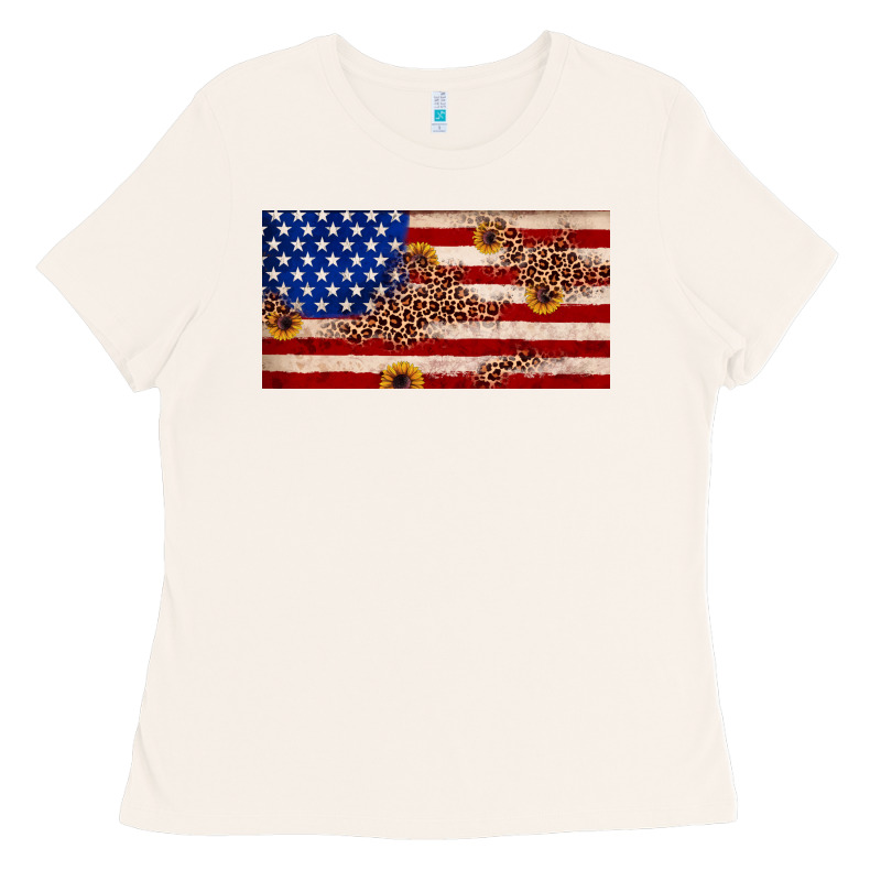 American Flag Leopard Sunflower Ladies Tee by JahusDesignShop | Teevron