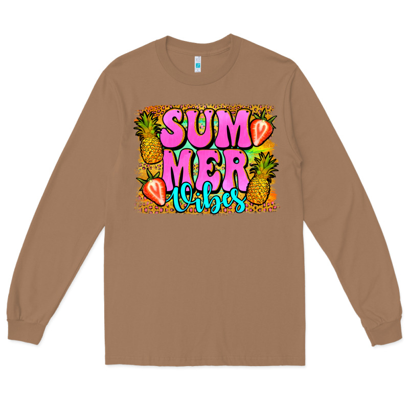Summer Vibes Leopard Background Long Sleeve Tee by Jasminsmagicworld | Teevron