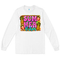 White summer vibes leopard background Long Sleeve Tee - Jasminsmagicworld