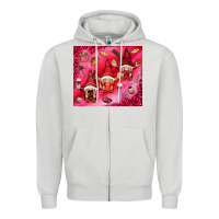 Dove Grey gnomies with food Zipper Hoodie - NancyCooperArtShop