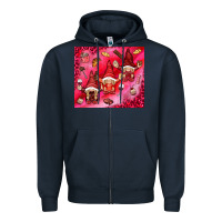 Navy gnomies with food Zipper Hoodie - NancyCooperArtShop