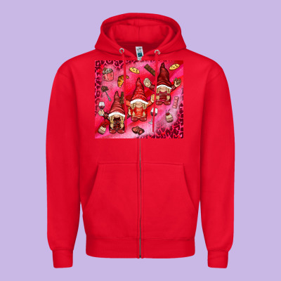Gnomies With Food Zipper Hoodie Designed By Nancycooperartshop