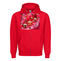 Red gnomies with food Zipper Hoodie - NancyCooperArtShop