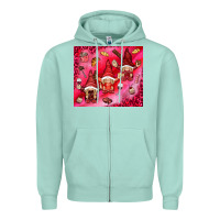 Seafoam gnomies with food Zipper Hoodie - NancyCooperArtShop