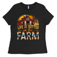 Black life is better on the farm with barn Ladies Tee - texasbilliewilder