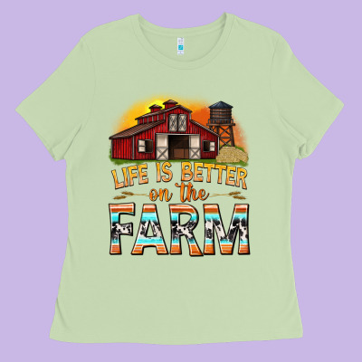 Ladies Tee life is better on the farm with barn