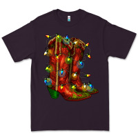 Plum christmas western boots with lights Premium Tee - RanaPortraitStore