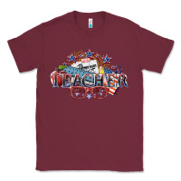 Burgundy american teacher Classic Tee - NancyCooperArtShop